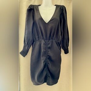 Zara Elegant Black V-Neck Dress